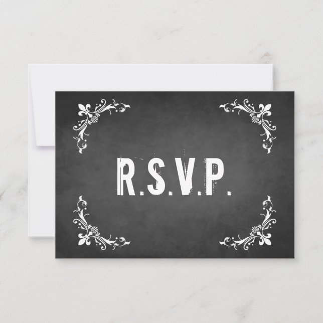 Vintage Chalkboard RSVP Card (Front)