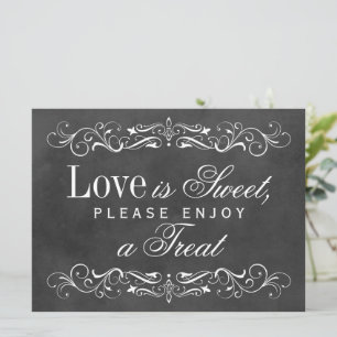 Vintage Chalkboard Scrollwork Love is Sweet Sign Invitation