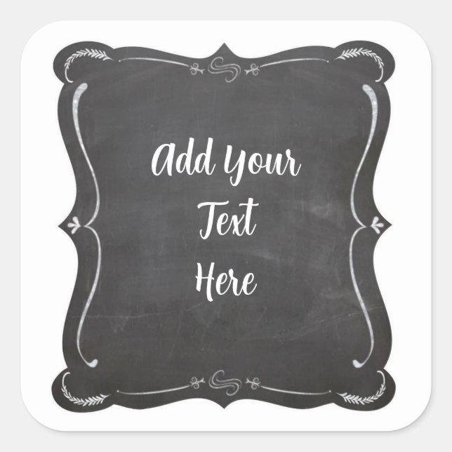 Vintage Chalkboard Shipping and Item Square Sticker (Front)