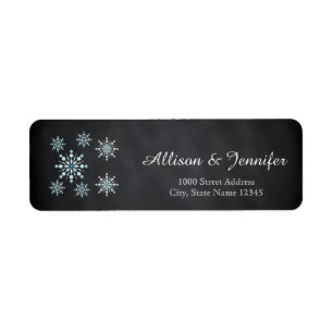 Vintage Chalkboard snowflake holiday Label Address