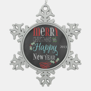 Vintage Chalkboard Snowflake Ornament