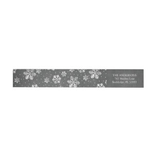 Vintage Chalkboard Snowflake Wrap Around Label