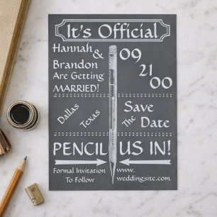 Vintage Chalkboard Style Save The Date / Invite