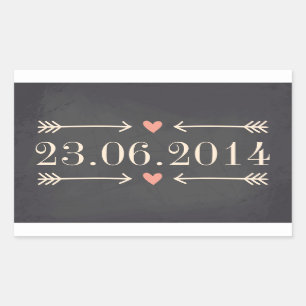 Vintage Chalkboard Style Wedding Day Design Sticker