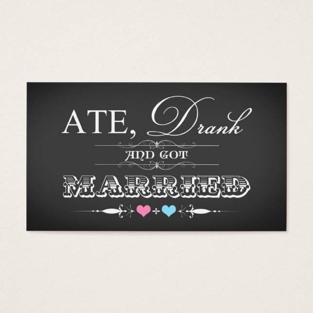 Vintage Chalkboard Style Wedding Favour Tag (Front)