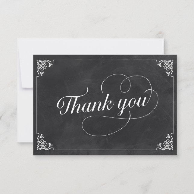 Vintage Chalkboard Thank You Card (Front)