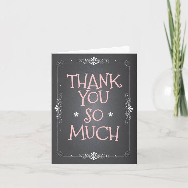 Vintage Chalkboard Thank You So Much Card (Front)
