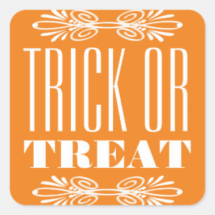 Vintage Chalkboard Trick or Treat Halloween Square Square Sticker