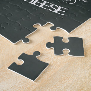 Vintage Chalkboard We Go Together Typography Jigsaw Puzzle