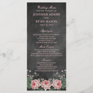 VINTAGE CHALKBOARD   WEDDING MENU CUSTOM RACK CARD