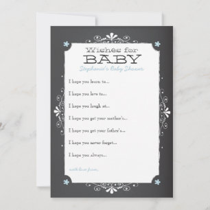 Vintage Chalkboard Wishes for Baby Shower Card
