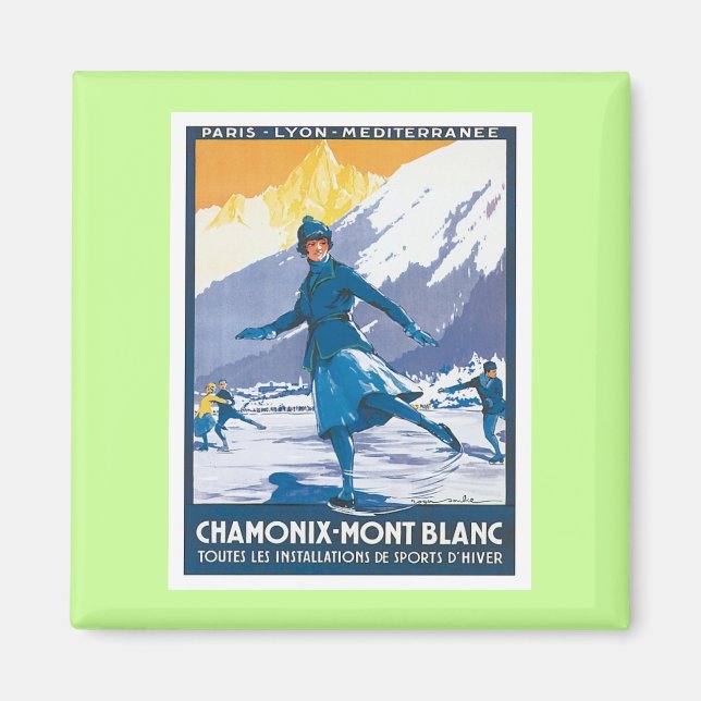 Vintage Chamonix Mont Blanc Magnet (Front)