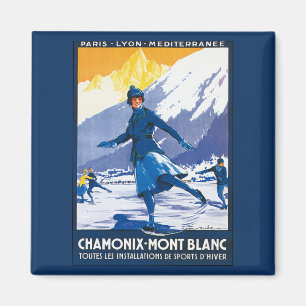 Vintage Chamonix - Mont Blanc Poster Magnet