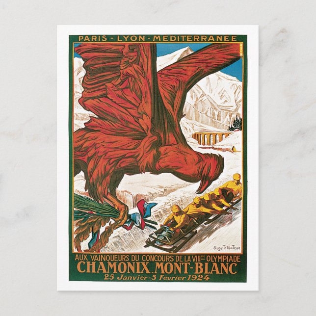 Vintage Chamonix Mont-Blanc travel ad Postcard (Front)