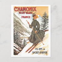 Vintage Chamonix Mont Blanc Travel Poster
