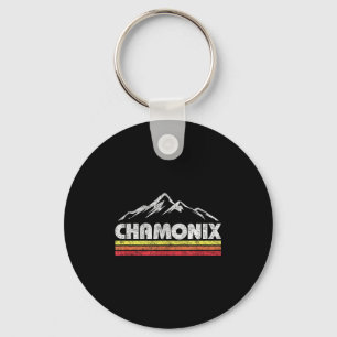 Vintage chamonix retro mountain mens womens keychain