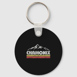 Vintage Chamonix Retro Mountain Mens Womens Souven Keychain
