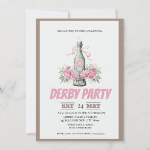 Vintage Champagne Roses Kentucky Derby Party Invit Invitation