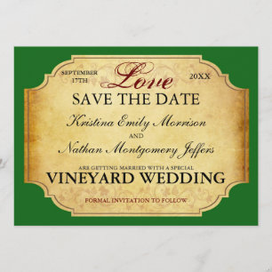 Vintage Champagne Vineyard Save The Date Cards