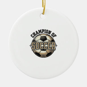 Vintage Champion of Soccer Ball Shirt Design_1 Ceramic Ornament