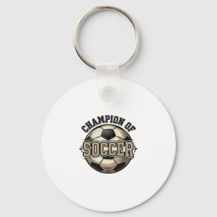 Vintage Champion of Soccer Ball Shirt Design_1 Keychain
