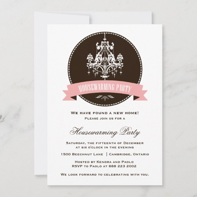 Vintage Chandelier Housewarming Party Invitation (Front)