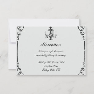 Vintage Chandelier Wedding Reception Invitation