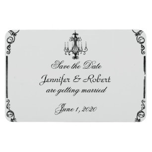 Vintage Chandelier Wedding Save the Date Magnet