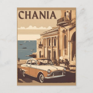 Vintage Chania City Souvenirs crete greece trip Postcard