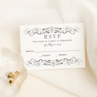 Vintage Charcoal Grey Scrollwork Wedding