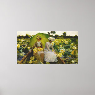 Vintage Charles Courtney Curran Lotus Lilies Canvas Print