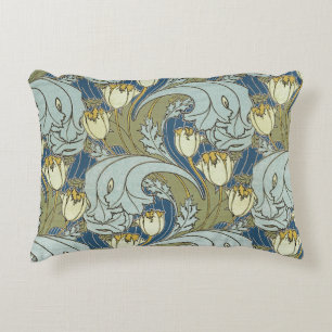 Vintage Charles Voysey Tulip Accent Pillow