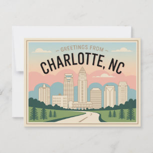 Vintage Charlotte Postcard   Greetings from
