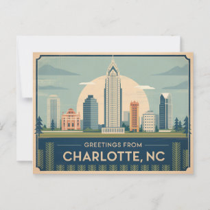 Vintage Charlotte Postcard   Greetings from