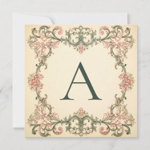 Vintage Charm Blooms: Monogrammed Note Cards