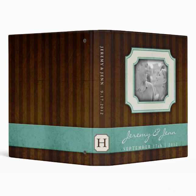 Vintage Charm Chocolate Blue Binder (Background)