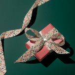 Vintage Charm: Christmas Tree Pattern  Satin Ribbon<br><div class="desc">Wrap your holiday gifts in timeless elegance with our 'Vintage Charm' ribbon featuring a nostalgic pattern inspired by classic Christmas motifs. Against a rustic paper background, enchanting line drawings of Christmas trees in yellow, green, red, and black gracefully adorn the surface. Each tree exudes simplicity and charm, evoking memories of...</div>