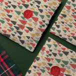 Vintage Charm: Christmas Tree Pattern Tissue Paper<br><div class="desc">Wrap your holiday gifts in timeless elegance with our 'Vintage Charm' tissue paper, featuring a nostalgic pattern inspired by classic Christmas motifs. Against a rustic paper background, enchanting line drawings of Christmas trees in yellow, green, red, and black gracefully adorn the surface. Each tree exudes simplicity and charm, evoking memories...</div>