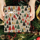 Vintage Charm: Christmas Tree Pattern Wrapping Paper<br><div class="desc">Wrap your holiday gifts in timeless elegance with our 'Vintage Charm' wrapping paper, featuring a nostalgic pattern inspired by classic Christmas motifs. Against a rustic paper background, enchanting line drawings of Christmas trees in yellow, green, red, and black gracefully adorn the surface. Each tree exudes simplicity and charm, evoking memories...</div>