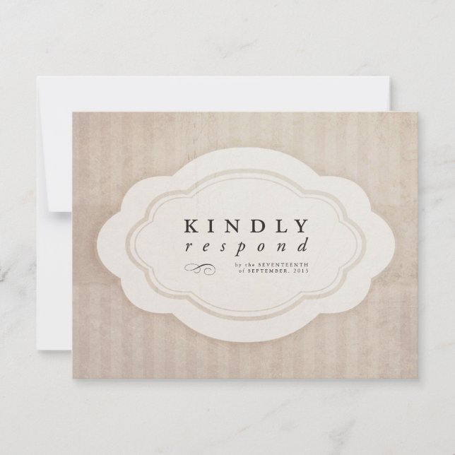 Vintage Charm Cream Response Cards (Front)