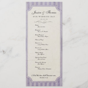 Vintage Charm Custom Lilac Purple Wedding Program