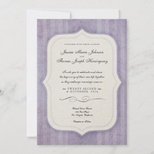 Vintage Charm Lilac Monogram Wedding Invitations