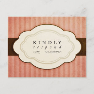 Vintage Charm Pink and Chocolate Response Cards