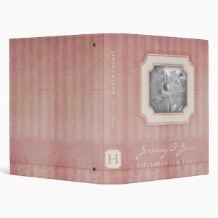 Vintage Charm Pink Monogram Wedding Binder