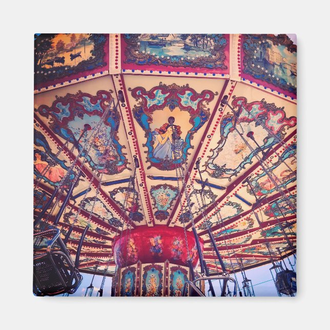 Vintage Chars Swing Fairground Ride Magnet (Front)
