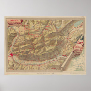 Vintage Chartreuse Mountains Map (1897) Poster