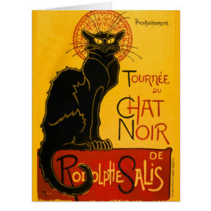 Vintage Chat Noir Art Nouveau Paris Cute Conversat