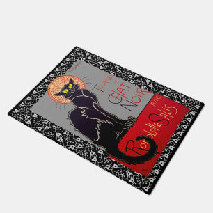 Vintage Chat Noir Black Cat Tour Art 2 Doormat