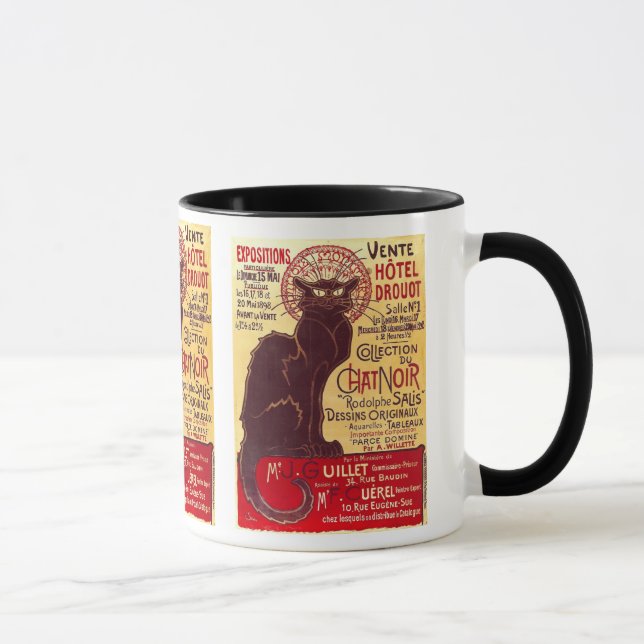 Vintage Chat Noir, Vente Hôtel Drouot Steinlen Mug (Right)