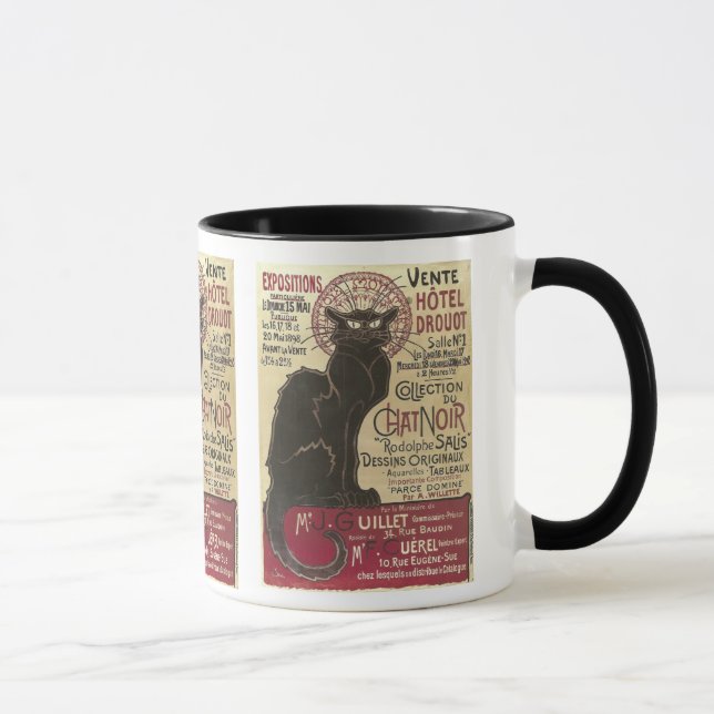 Vintage Chat Noir, Vente Hôtel Drouot Steinlen Mug (Right)